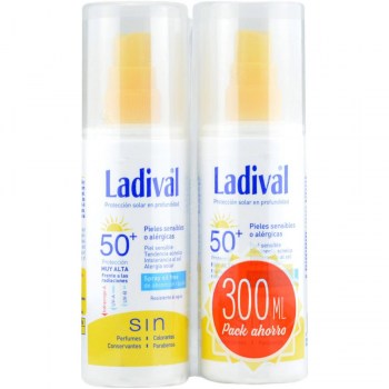 duplo ladival spray spf50 pieles sensibles o alergicas 2x150ml